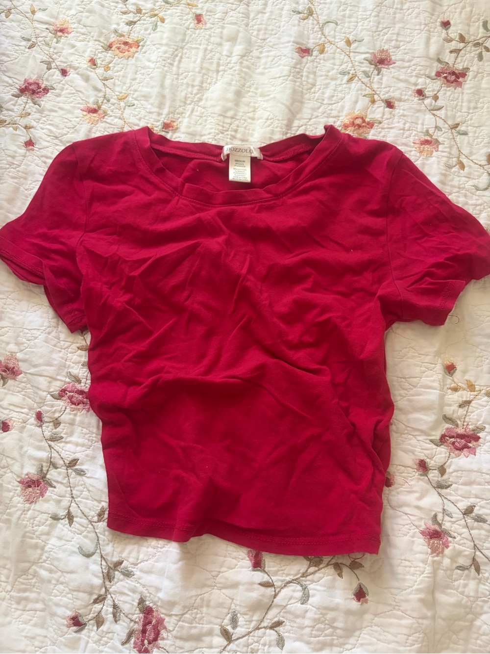 Bozzolo Red Crop T-Shirt